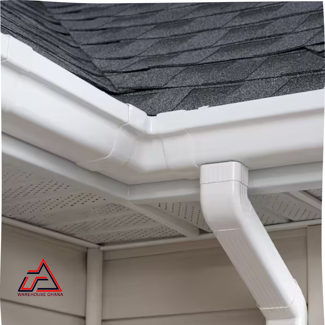 Durable PVC Rain Gutter For All Weather Warehouse Ghana